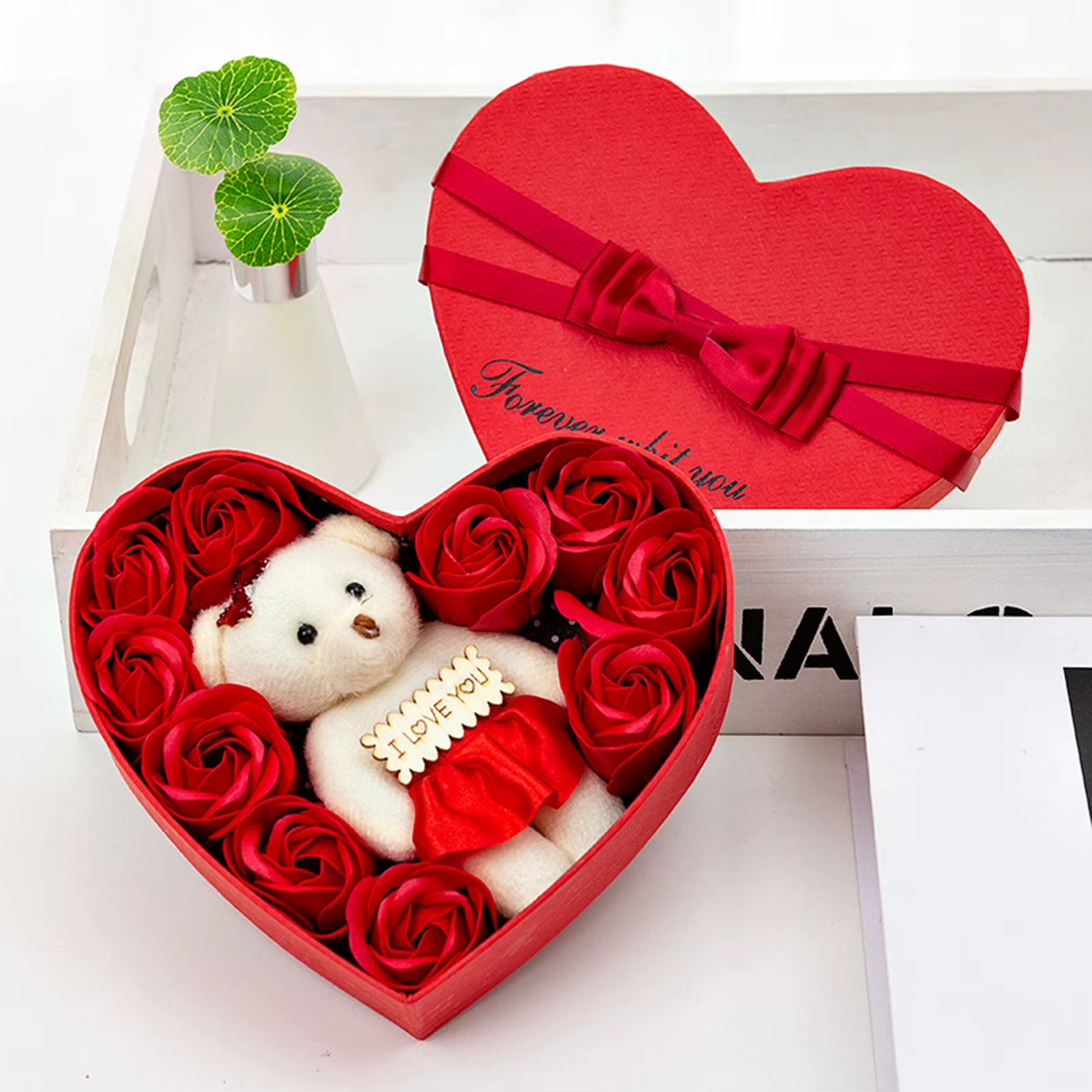 Heart-Shaped Soap Flower Gift Box 