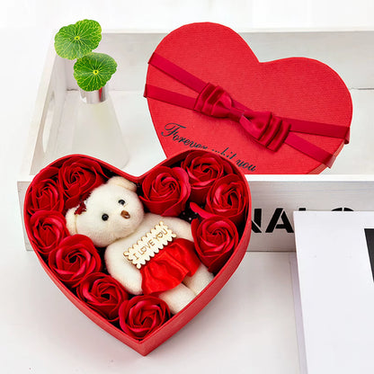 Heart-Shaped Soap Flower Gift Box 