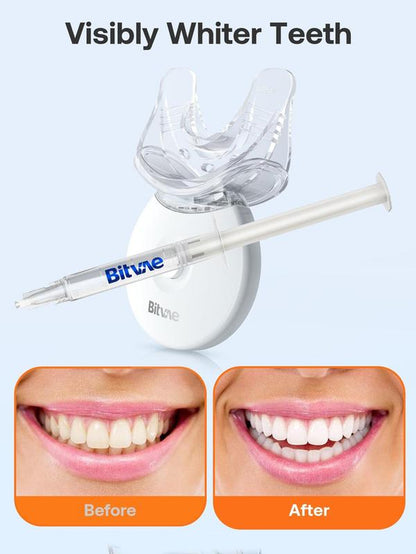 Bitvae L09 Teeth Whitening Kit with 5X LED Light, 22% CP, Teeth Whitening Light with 4 Carbamide Peroxide Teeth Whitening Gel for Sensitive Teeth, Non-Sensitive Fast Teeth Whitener, Enamel Safe and Gentle, Effective, Travel-Friendly, Easy to Use