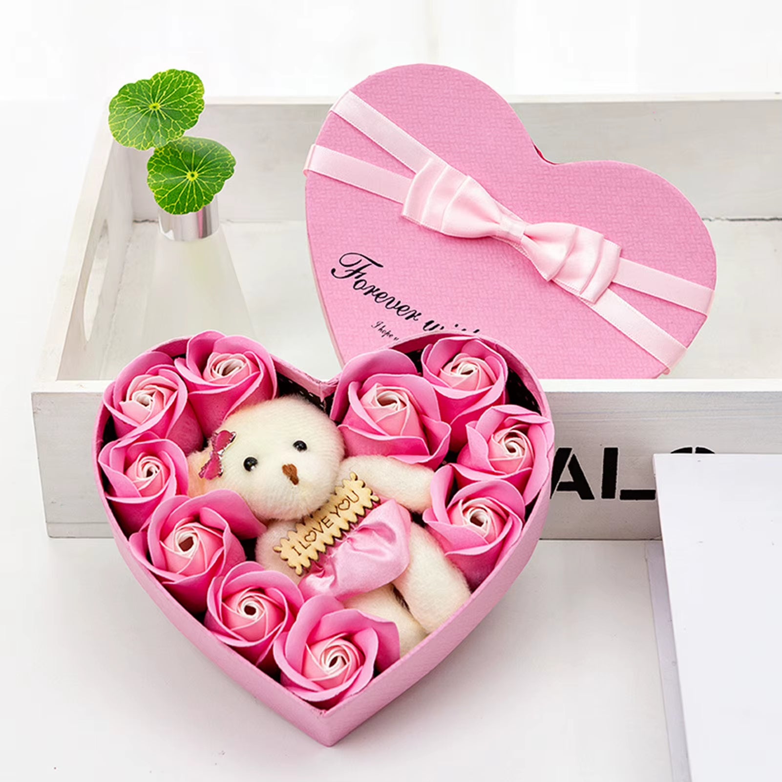 Heart-Shaped Soap Flower Gift Box 