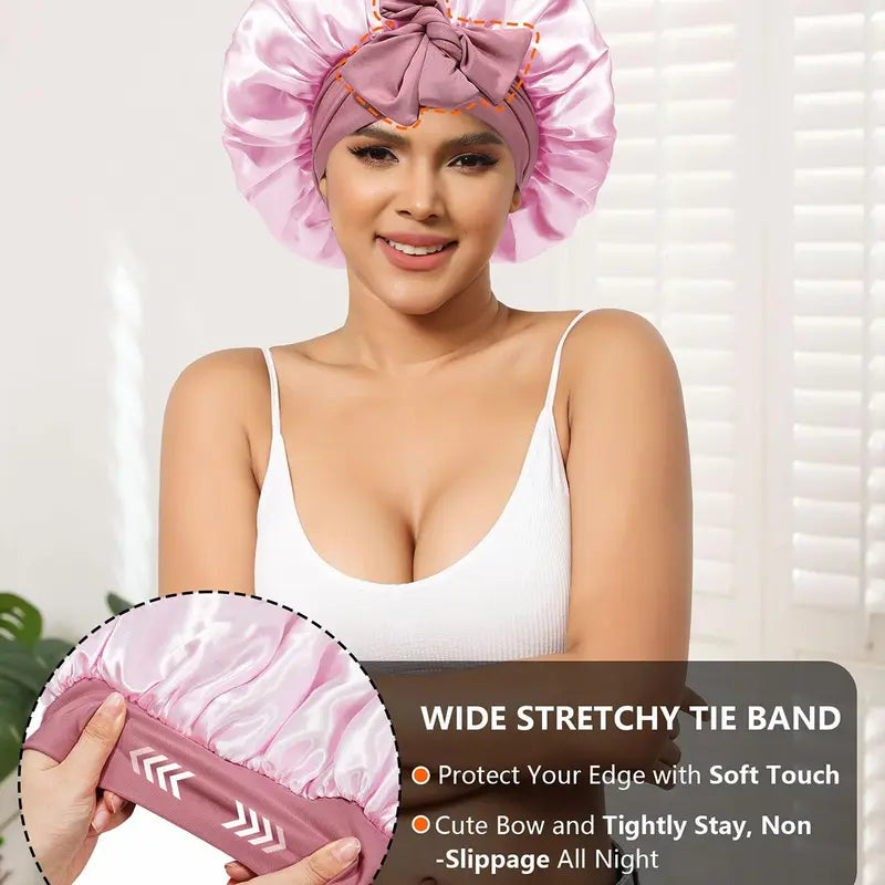 Reversible Satin Hair Bonnet with Adjustable Fit