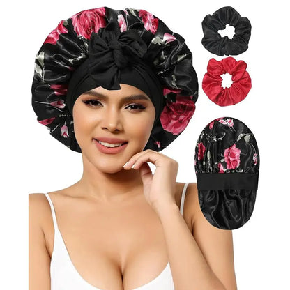 Reversible Satin Hair Bonnet with Adjustable Fit