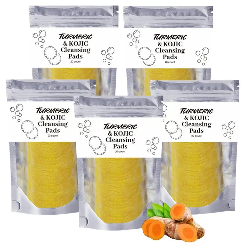 Turmeric & Kojic Acid Facial Cleansing Pads – 20-Count