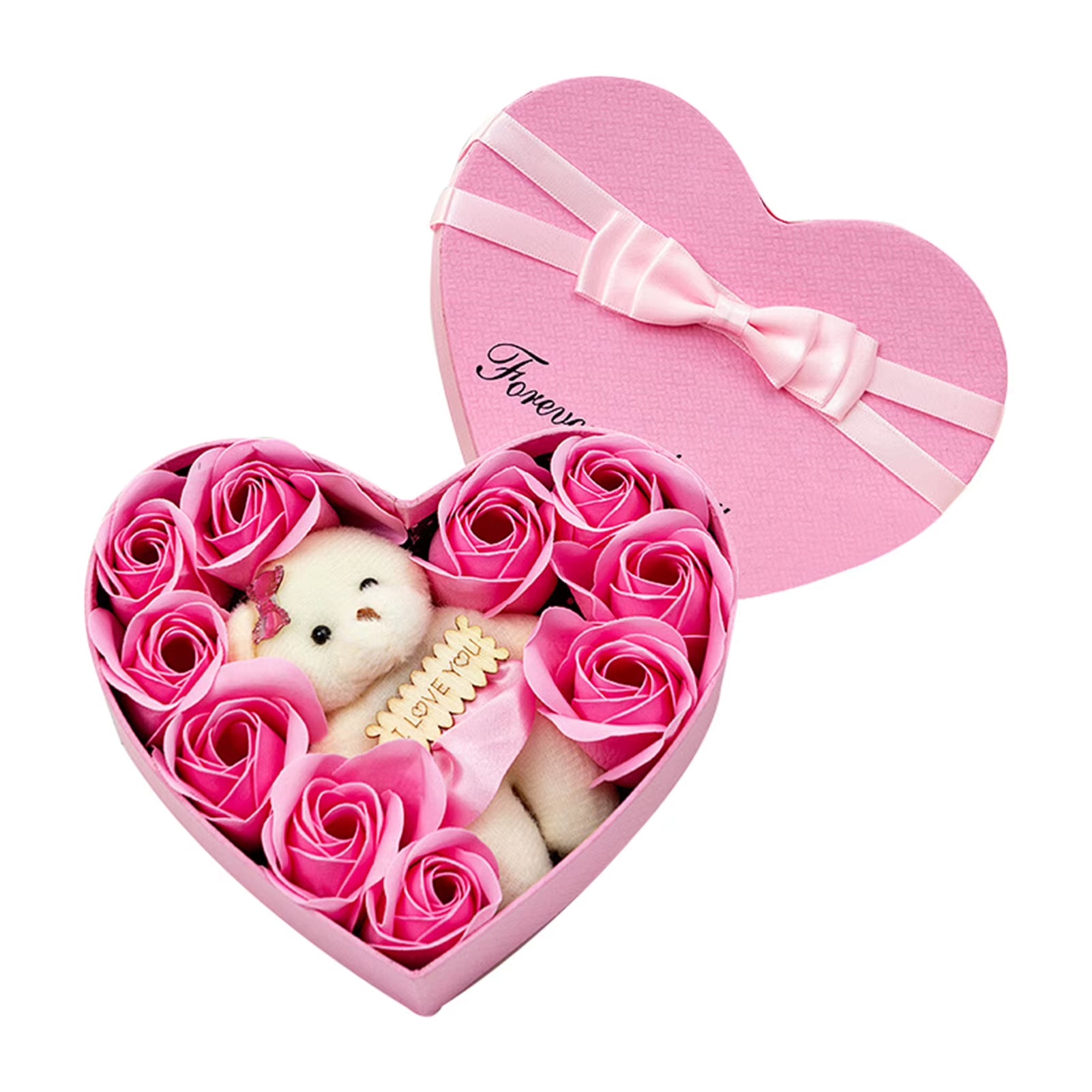 Heart-Shaped Soap Flower Gift Box 