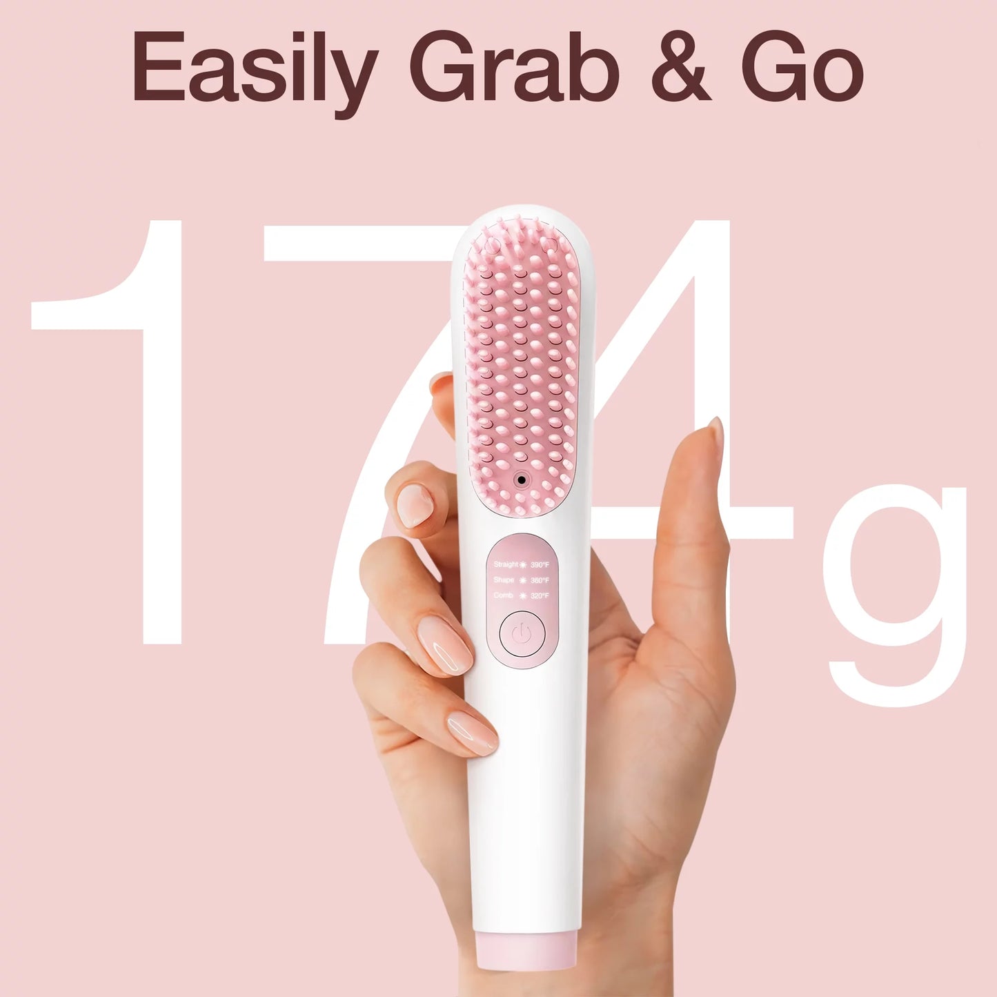 Portable Cordless Hair Straightener Brush