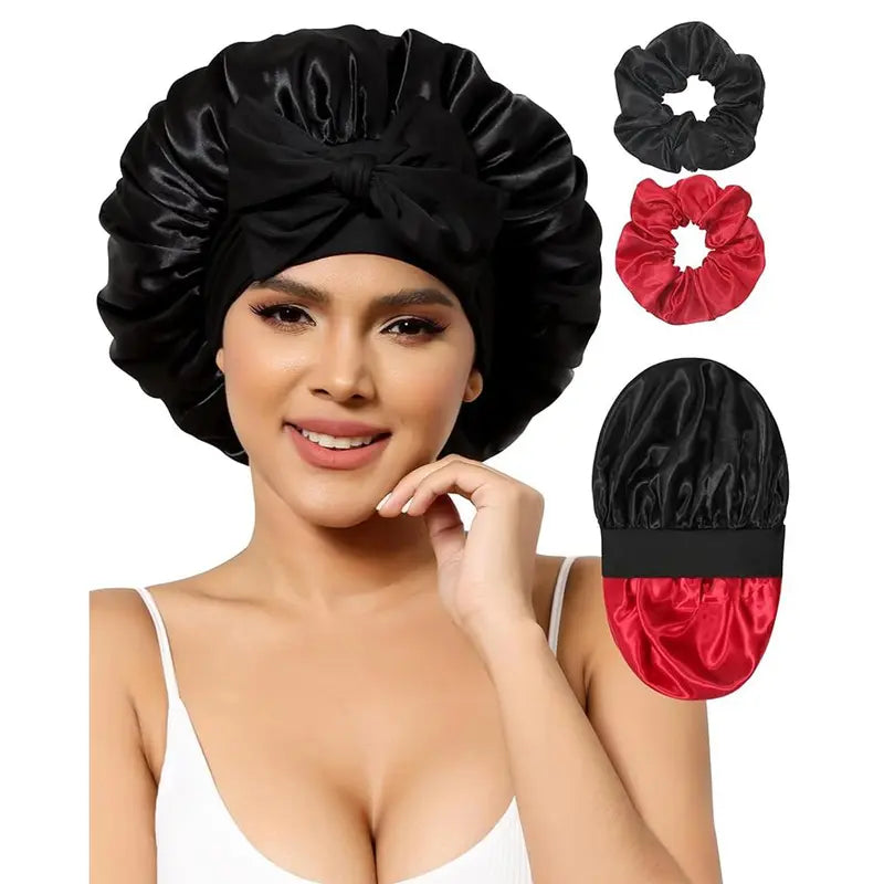 Reversible Satin Hair Bonnet with Adjustable Fit