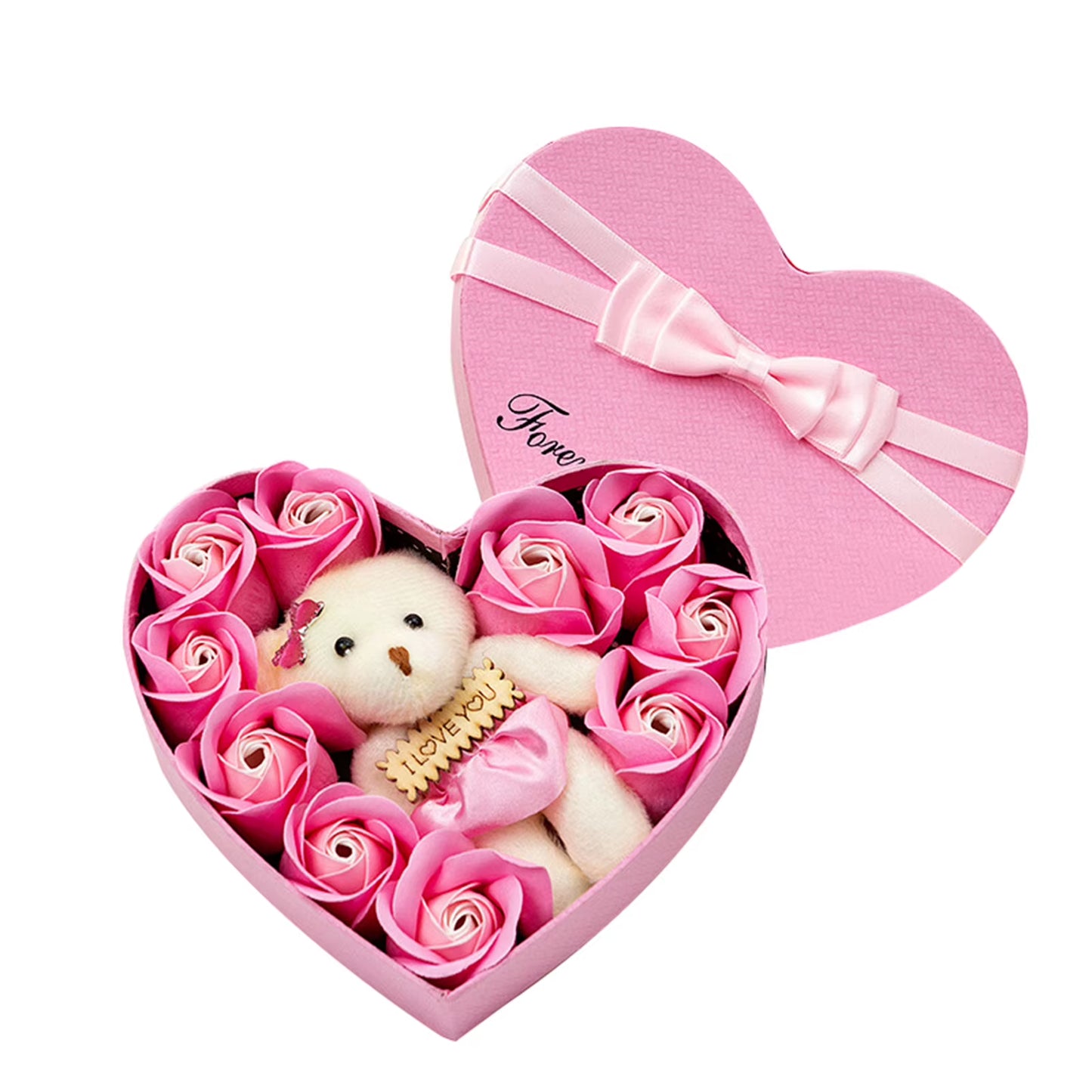 Heart-Shaped Soap Flower Gift Box 