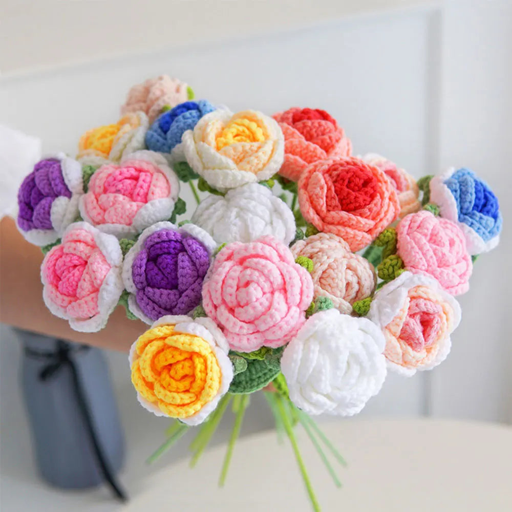 DIY Crochet Artificial Flower Bouquet