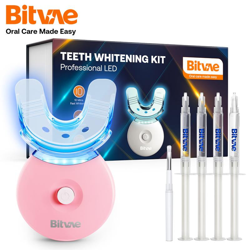 Bitvae L09 Teeth Whitening Kit with 5X LED Light, 22% CP, Teeth Whitening Light with 4 Carbamide Peroxide Teeth Whitening Gel for Sensitive Teeth, Non-Sensitive Fast Teeth Whitener, Enamel Safe and Gentle, Effective, Travel-Friendly, Easy to Use