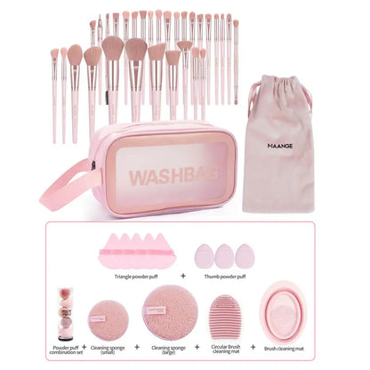 49-Piece Ultimate Makeup Tool Set: Brushes, Sponges, and More with Storage Bag