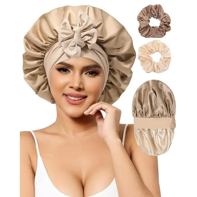 Reversible Satin Hair Bonnet with Adjustable Fit