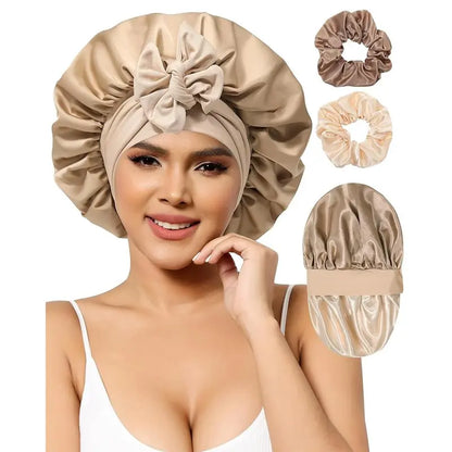 Reversible Satin Hair Bonnet with Adjustable Fit