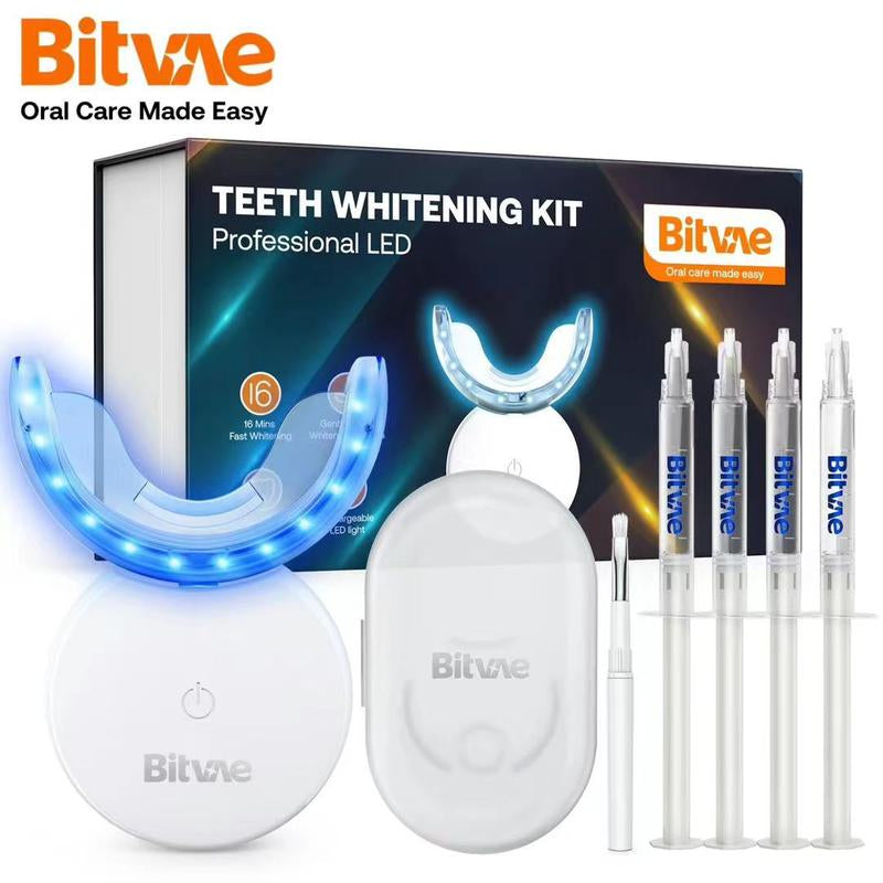 Bitvae L09 Teeth Whitening Kit with 5X LED Light, 22% CP, Teeth Whitening Light with 4 Carbamide Peroxide Teeth Whitening Gel for Sensitive Teeth, Non-Sensitive Fast Teeth Whitener, Enamel Safe and Gentle, Effective, Travel-Friendly, Easy to Use