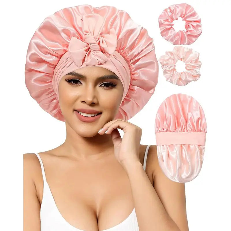 Reversible Satin Hair Bonnet with Adjustable Fit