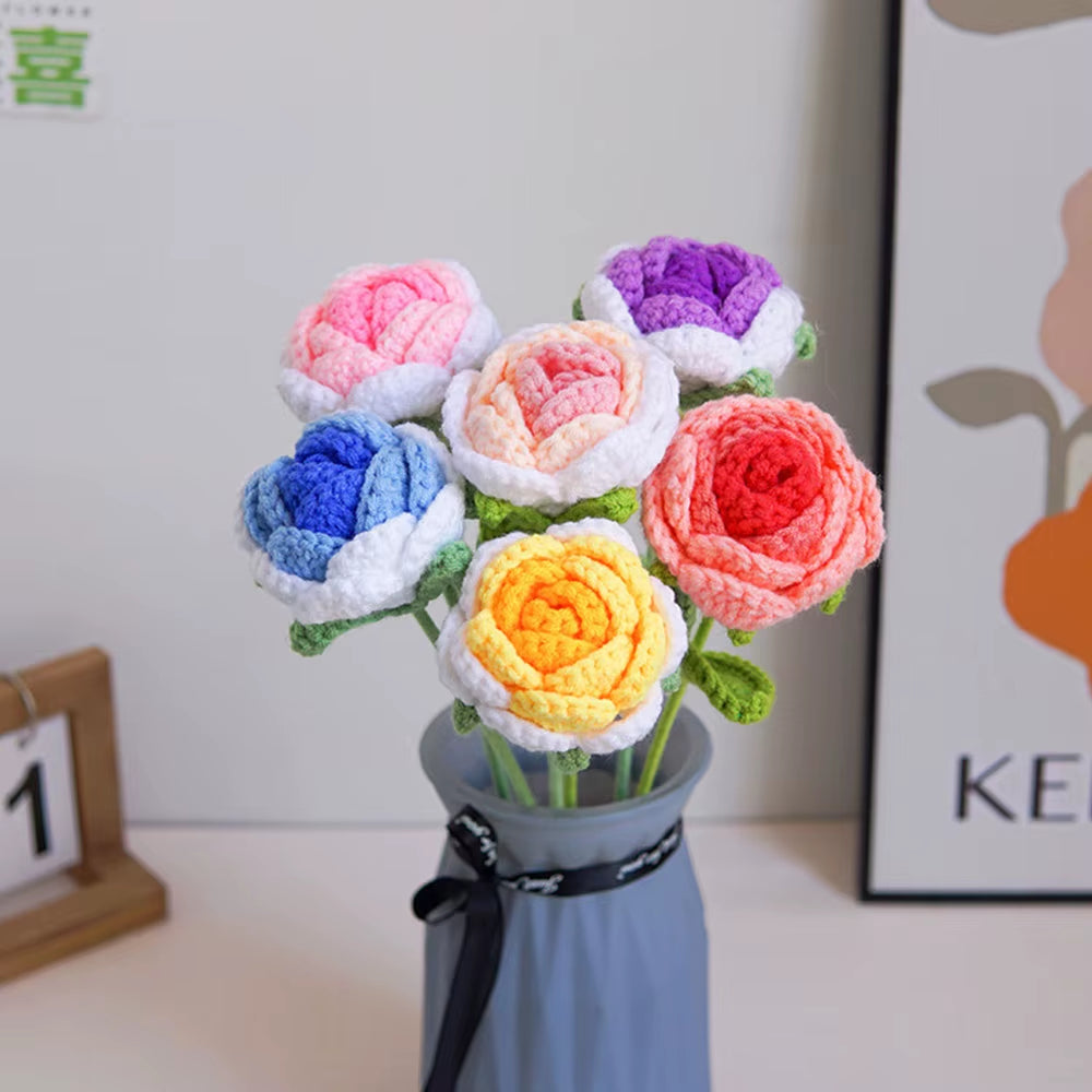 DIY Crochet Artificial Flower Bouquet