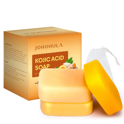 Johohula Turmeric Kojic Acid Soap, Dark Spot Corrector Soap Bars with Vitamin C, Retinol, Collagen, Turmeric - Smooth for Face and Body, Firm and Smooth Skin - 3 X 100G Bars