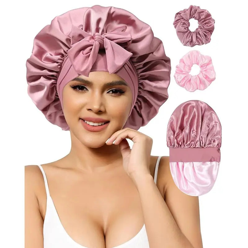 Reversible Satin Hair Bonnet with Adjustable Fit