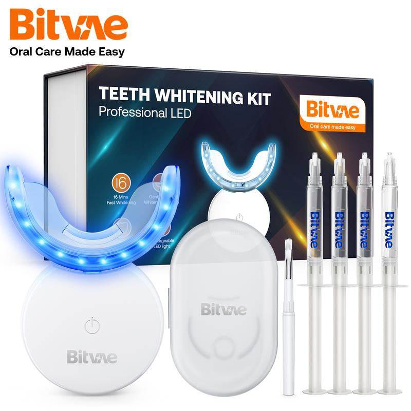 Bitvae L09 Teeth Whitening Kit with 5X LED Light, 22% CP, Teeth Whitening Light with 4 Carbamide Peroxide Teeth Whitening Gel for Sensitive Teeth, Non-Sensitive Fast Teeth Whitener, Enamel Safe and Gentle, Effective, Travel-Friendly, Easy to Use