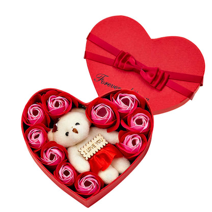 Heart-Shaped Soap Flower Gift Box 