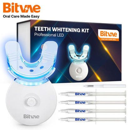 Bitvae L09 Teeth Whitening Kit with 5X LED Light, 22% CP, Teeth Whitening Light with 4 Carbamide Peroxide Teeth Whitening Gel for Sensitive Teeth, Non-Sensitive Fast Teeth Whitener, Enamel Safe and Gentle, Effective, Travel-Friendly, Easy to Use