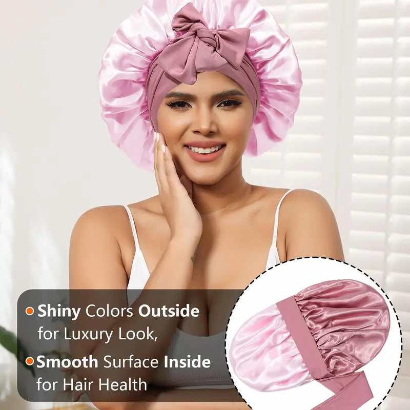 Reversible Satin Hair Bonnet with Adjustable Fit